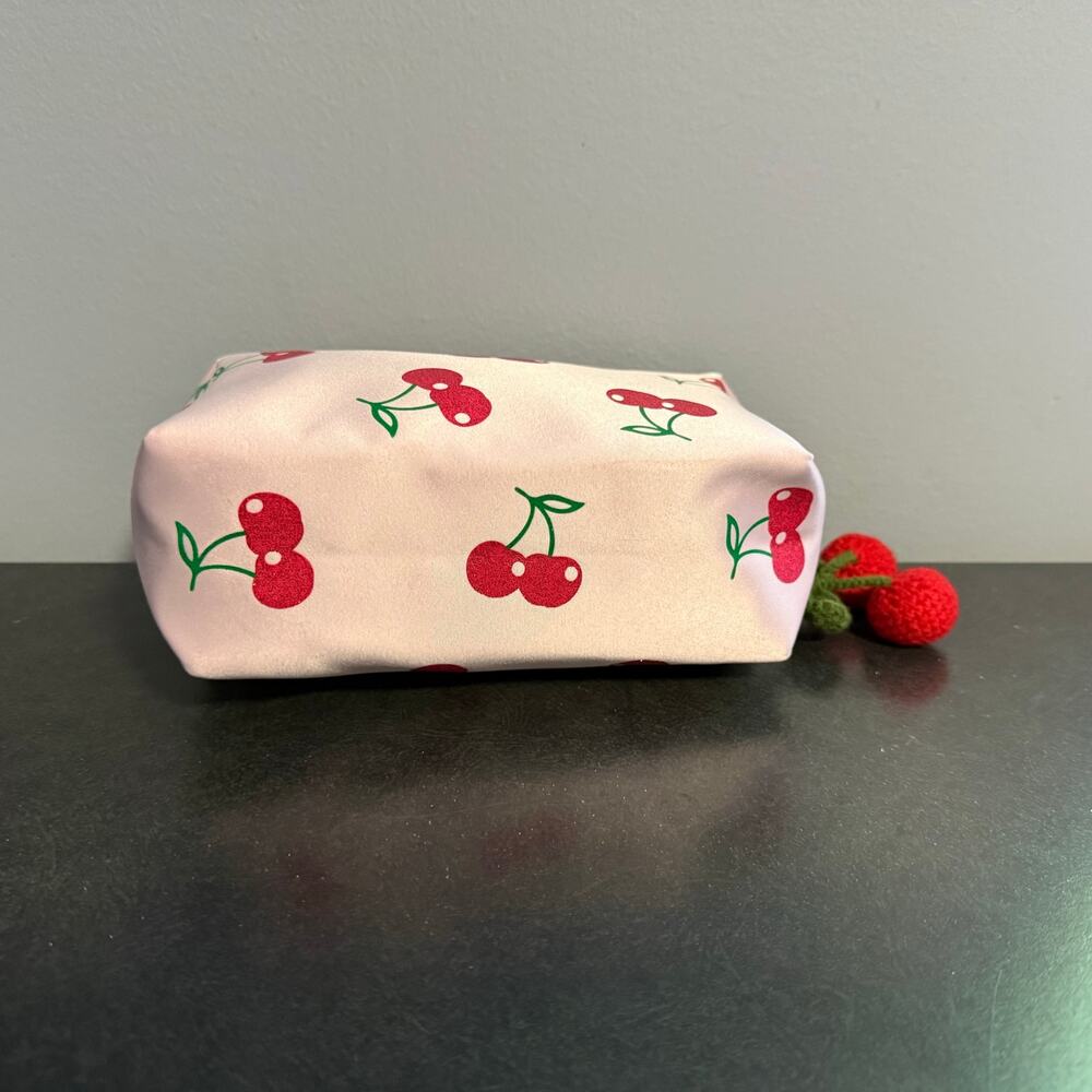 Ulta Beauty Pink & Red Cherry Print Makeup Case NEW - Picture 4 of 6
